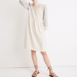 Madewell the new denim project Pleated Long Sleeve Sundress rare